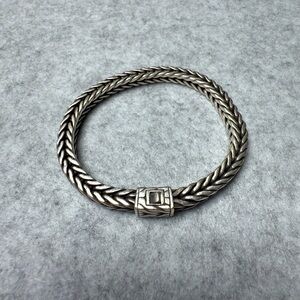 John Hardy men’s woven square link sterling silver bracelet. Very rare & cool